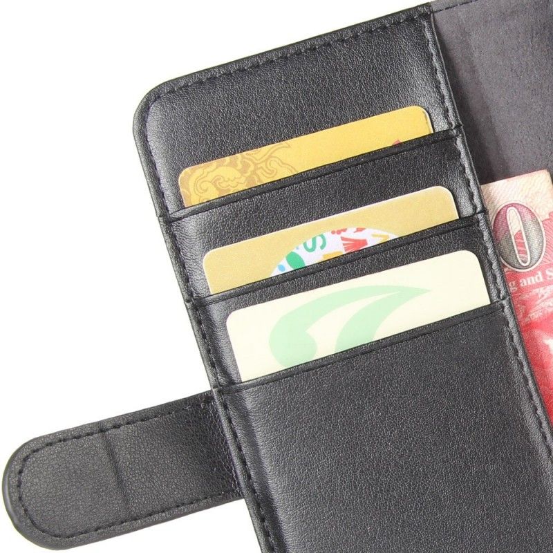 Leren Hoesje voor Samsung Galaxy J4 Plus Bruin Zwart Splitleer