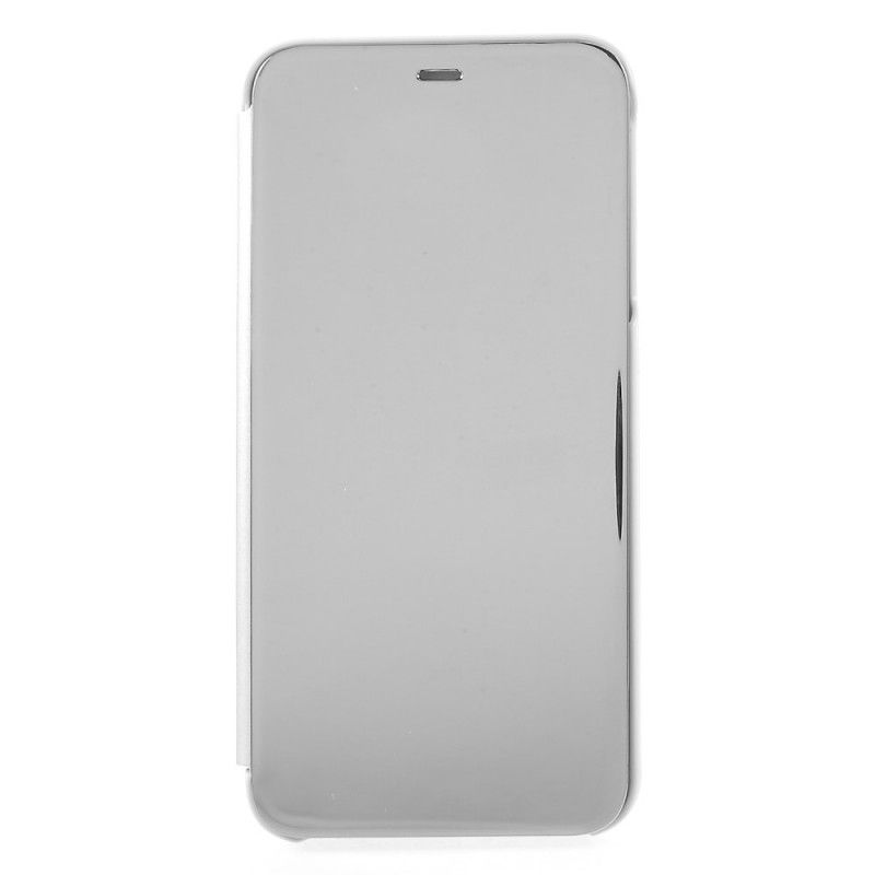 Zichthoes Samsung Galaxy J4 Plus Wit Zwart Spiegel En Kunstleer