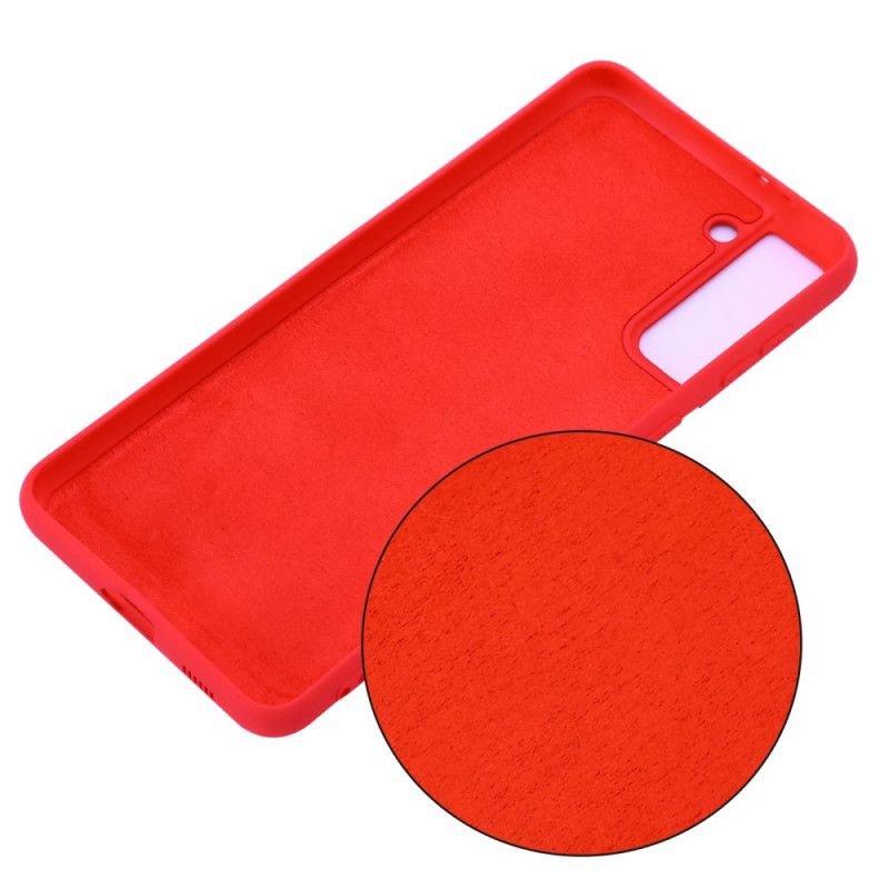 Case Hoesje Samsung Galaxy S21 Plus 5G Rood Zwart Telefoonhoesje Ontwerp Van Vloeibaar Siliconen