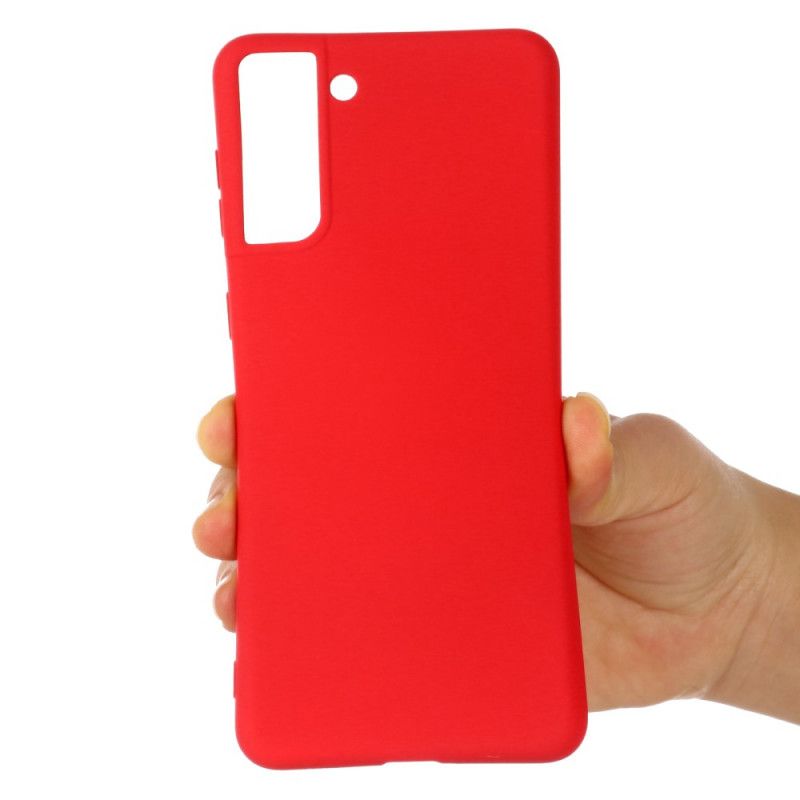 Case Hoesje Samsung Galaxy S21 Plus 5G Rood Zwart Telefoonhoesje Ontwerp Van Vloeibaar Siliconen