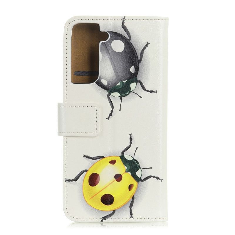 Flip Case Leren Samsung Galaxy S21 Plus 5G Lieveheersbeestjes