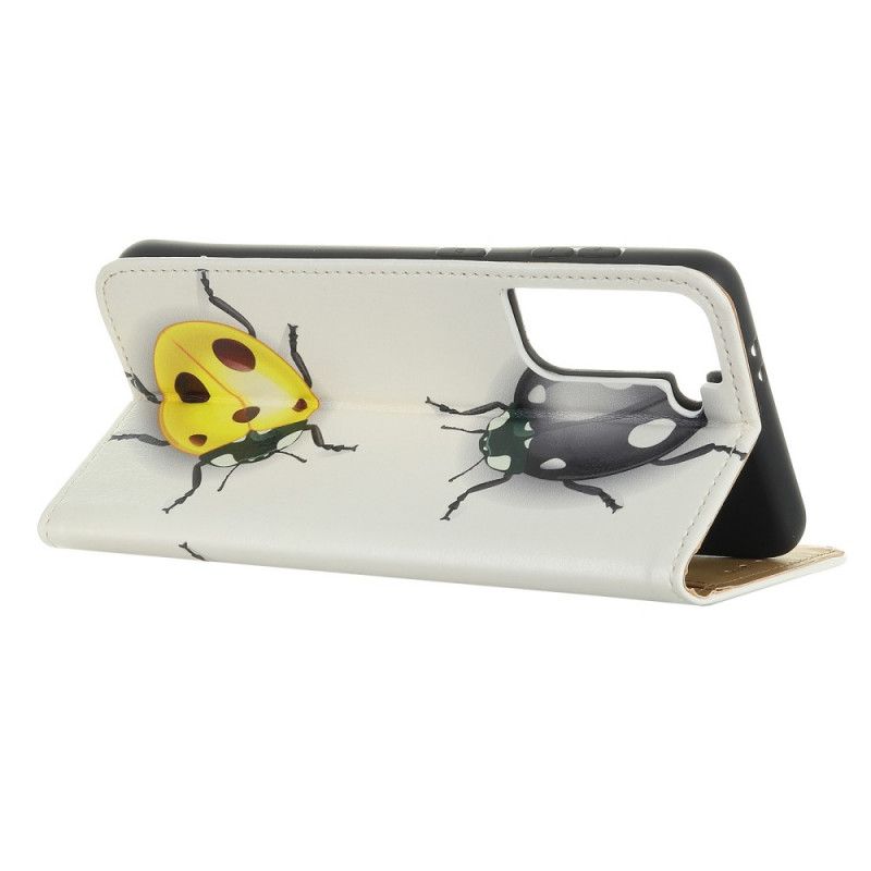 Flip Case Leren Samsung Galaxy S21 Plus 5G Lieveheersbeestjes