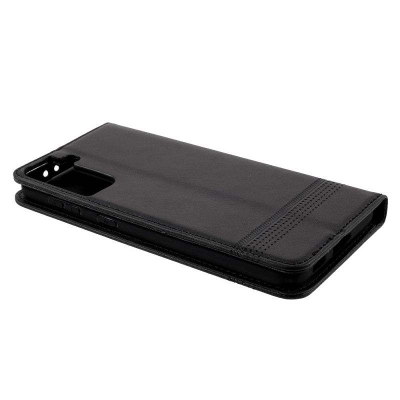 Folio-hoesje Samsung Galaxy S21 Plus 5G Rood Zwart Azns Leerstijl