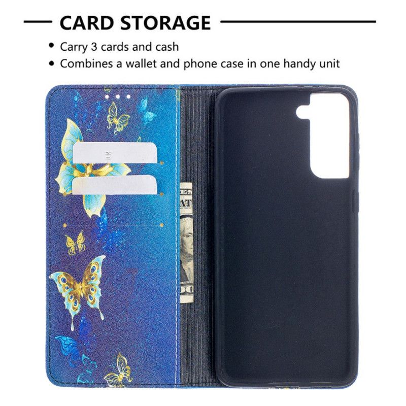 Folio-hoesje voor Samsung Galaxy S21 Plus 5G Kleurrijke Vlinders