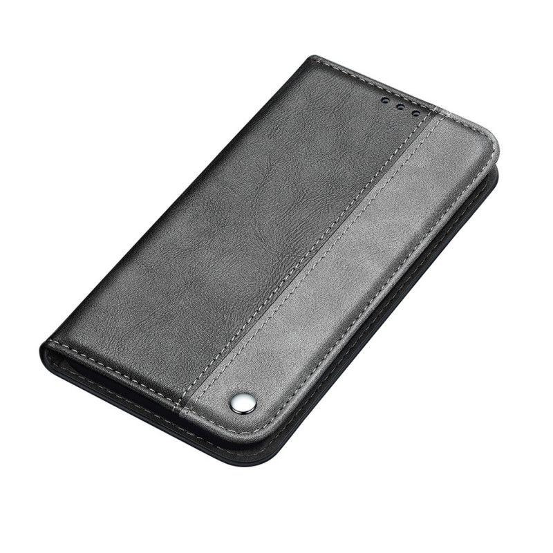 Folio-hoesje voor Samsung Galaxy S21 Plus 5G Rood Zwart Tweekleurig Leereffect