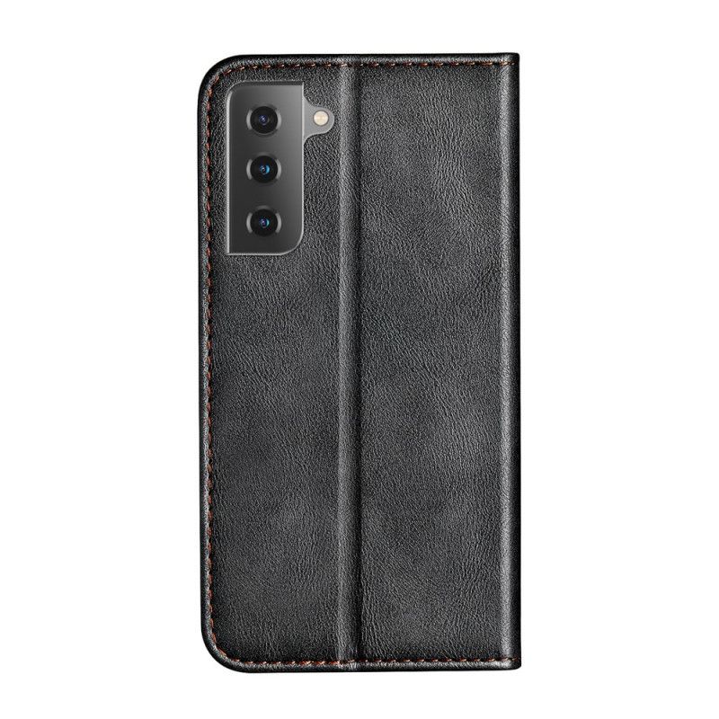 Folio-hoesje voor Samsung Galaxy S21 Plus 5G Rood Zwart Tweekleurig Leereffect