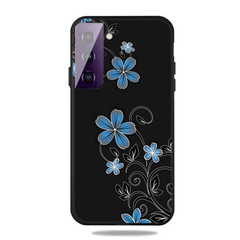 Hoesje Samsung Galaxy S21 Plus 5G Blauwe Bloemen