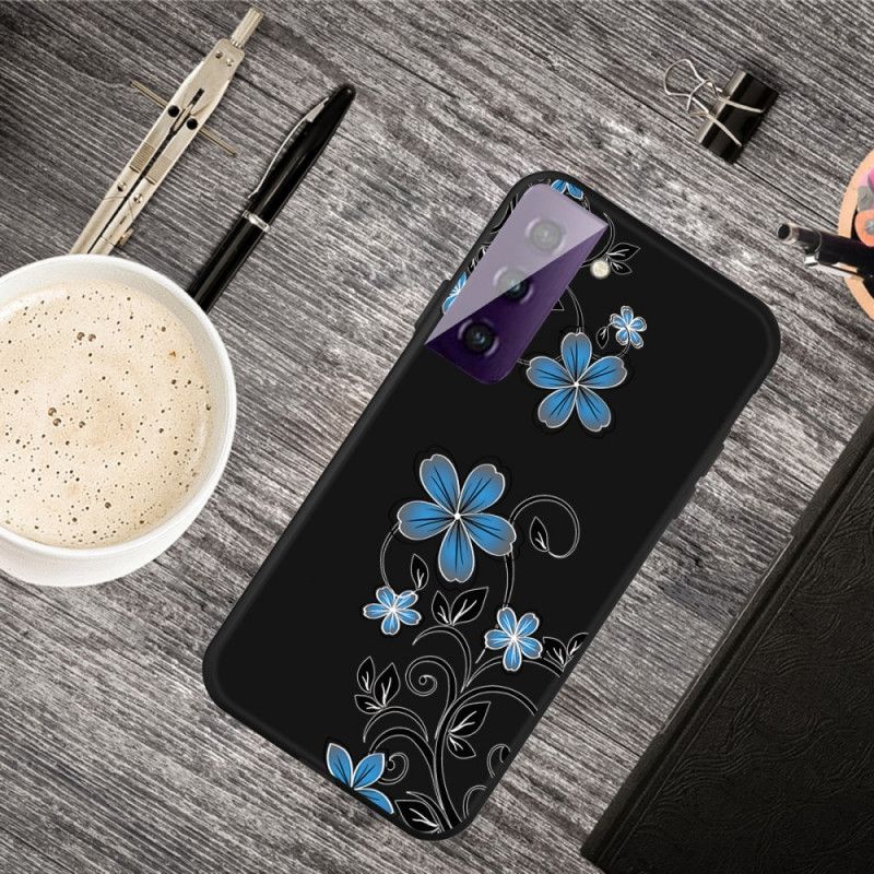 Hoesje Samsung Galaxy S21 Plus 5G Blauwe Bloemen