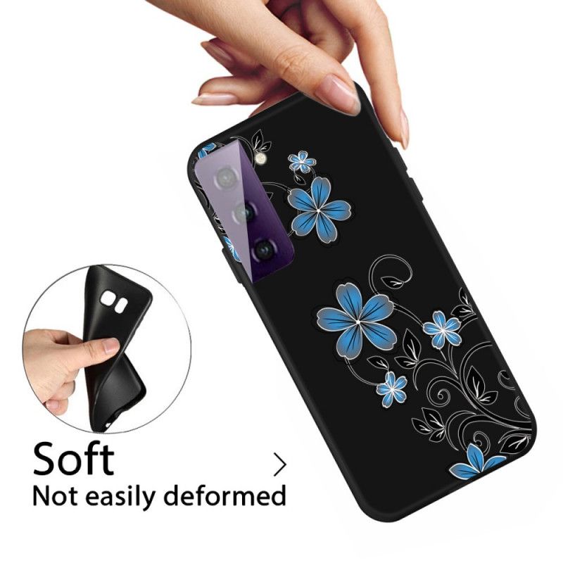 Hoesje Samsung Galaxy S21 Plus 5G Blauwe Bloemen