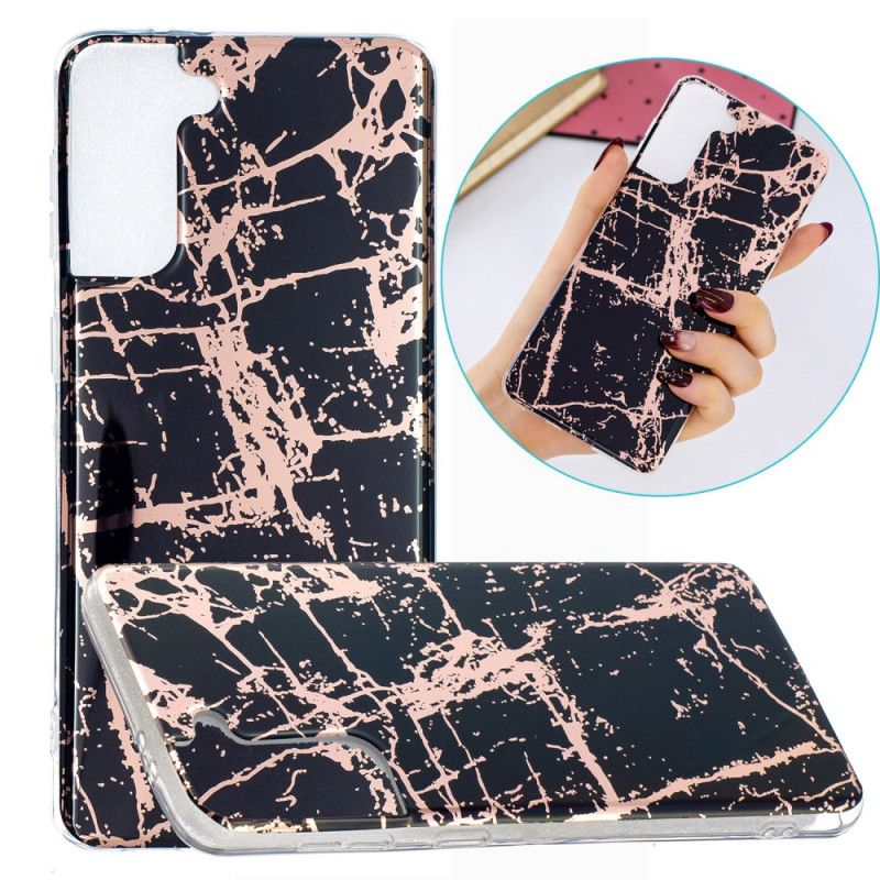 Hoesje Samsung Galaxy S21 Plus 5G Groen Zwart Ultra Designer Marmer