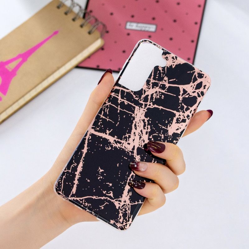 Hoesje Samsung Galaxy S21 Plus 5G Groen Zwart Ultra Designer Marmer