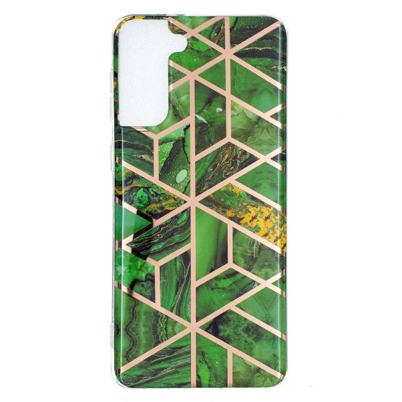 Hoesje Samsung Galaxy S21 Plus 5G Groen Zwart Ultra Designer Marmer