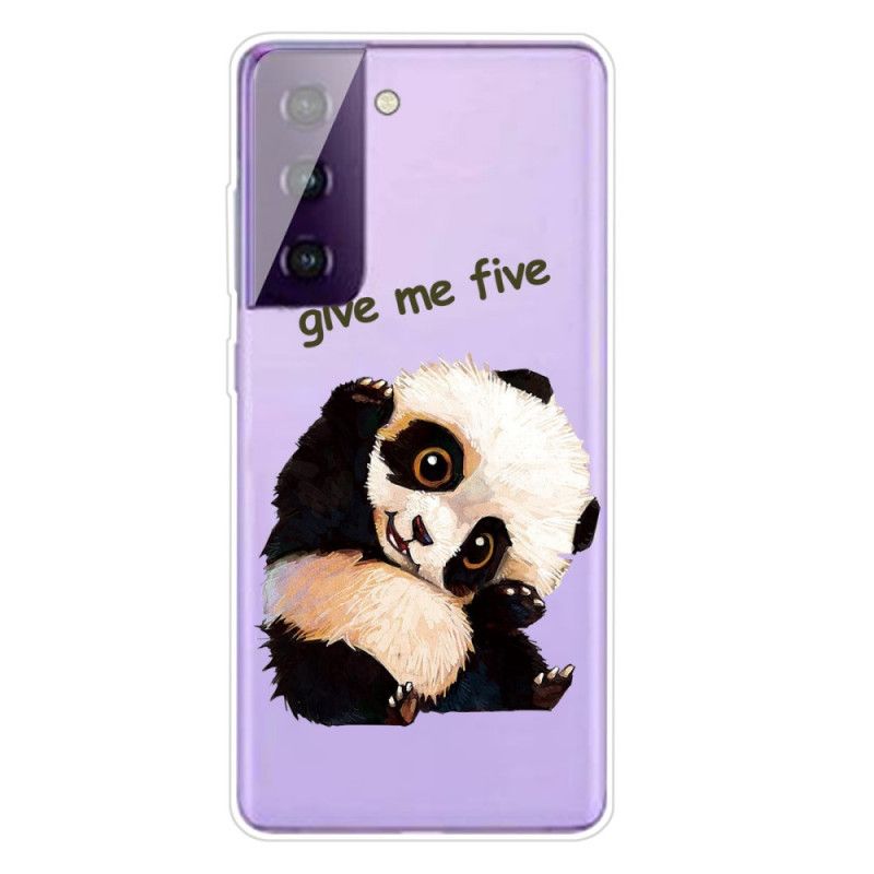 Hoesje Samsung Galaxy S21 Plus 5G Telefoonhoesje Doorzichtige Panda Geef Me Er Vijf