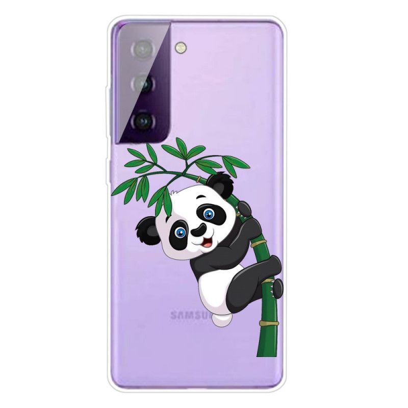 Hoesje Samsung Galaxy S21 Plus 5G Telefoonhoesje Transparante Panda Op Bamboe