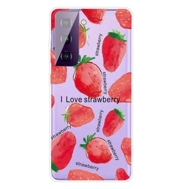 Hoesje voor Samsung Galaxy S21 Plus 5G Aardbeien / Ik Hou Van Aardbei