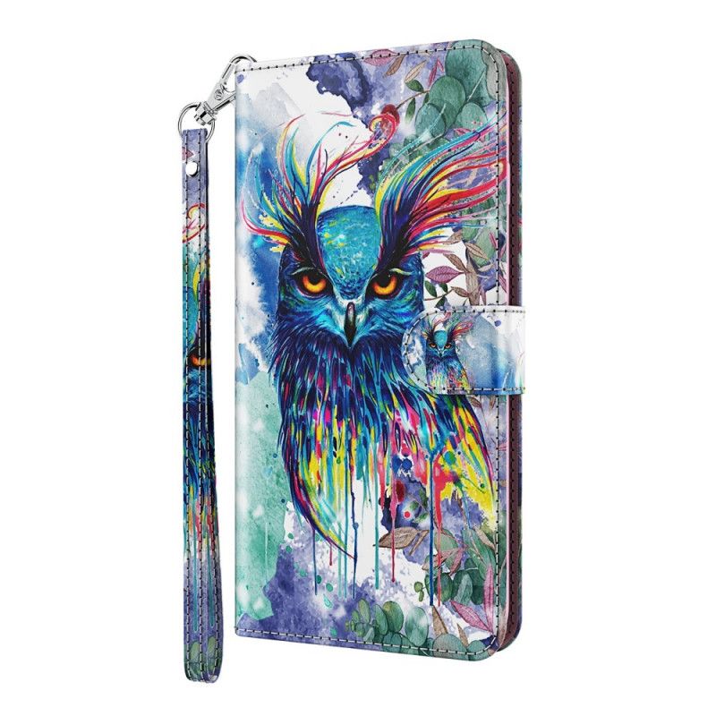 Leren Hoesje voor Samsung Galaxy S21 Plus 5G Aquarel Vogel