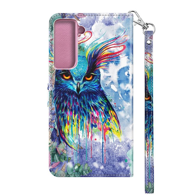 Leren Hoesje voor Samsung Galaxy S21 Plus 5G Aquarel Vogel