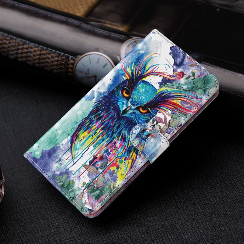 Leren Hoesje voor Samsung Galaxy S21 Plus 5G Aquarel Vogel