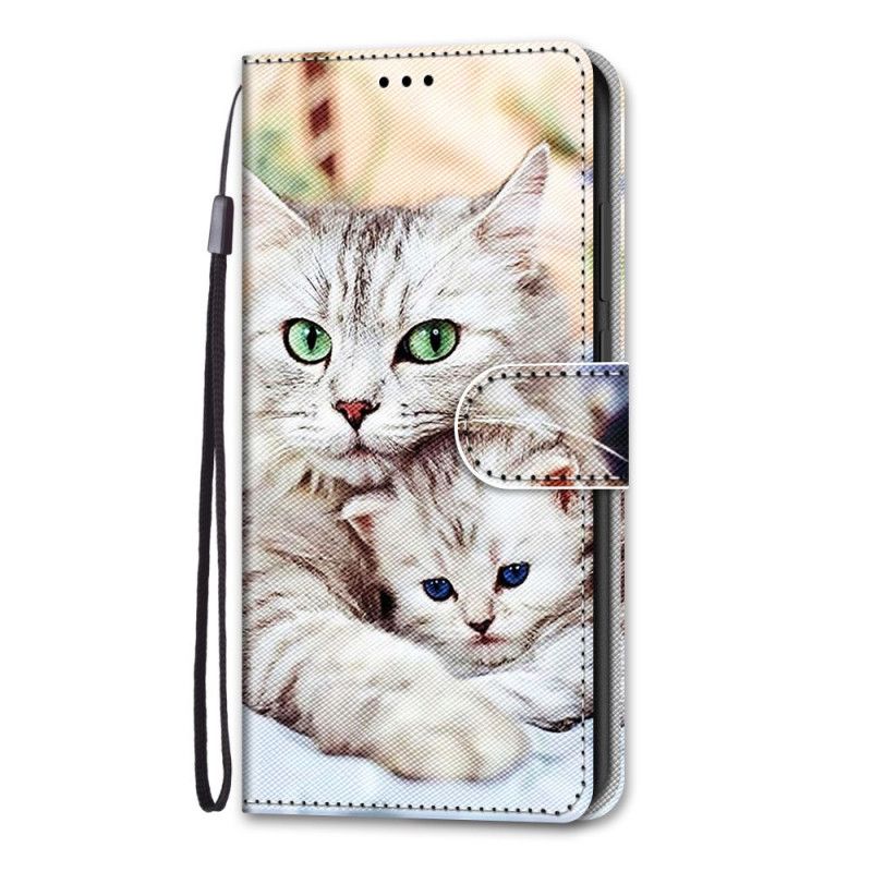 Leren Hoesje voor Samsung Galaxy S21 Plus 5G Kattenfamilie