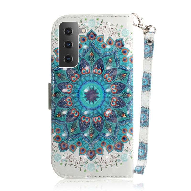 Leren Hoesje voor Samsung Galaxy S21 Plus 5G Meesterlijke Mandala Met String