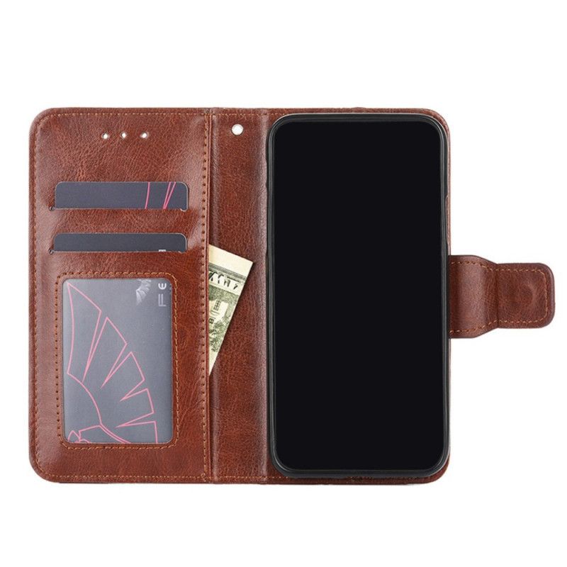 Leren Hoesje voor Samsung Galaxy S21 Plus 5G Rood Zwart Glanzend Kunstleer
