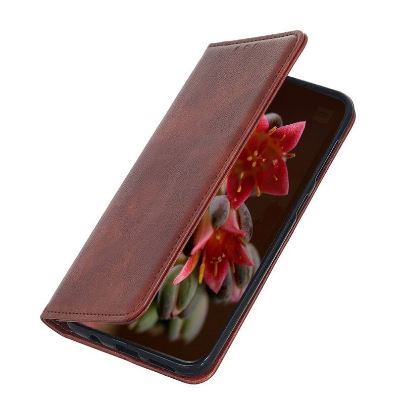 Folio-hoesje Samsung Galaxy M21 Rood Zwart Elegant Split Lychee Leer
