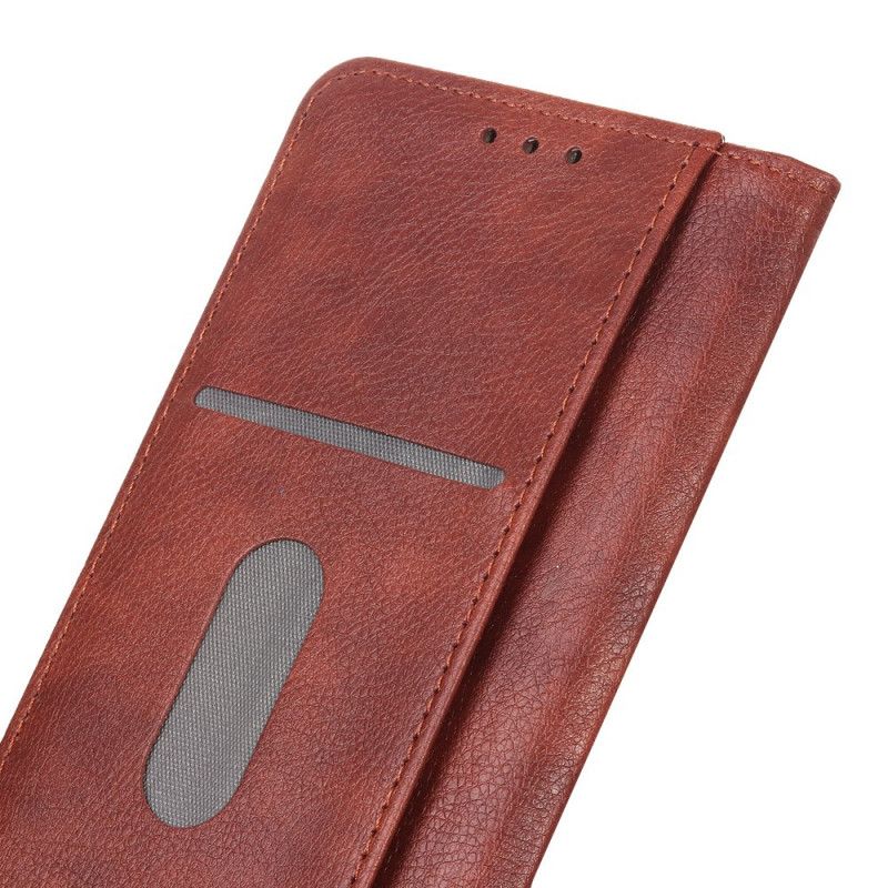 Folio-hoesje Samsung Galaxy M21 Rood Zwart Elegant Split Lychee Leer