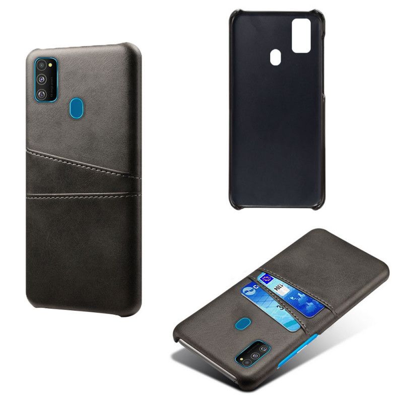 Hoesje voor Samsung Galaxy M21 Grijs Zwart Kaarthouder