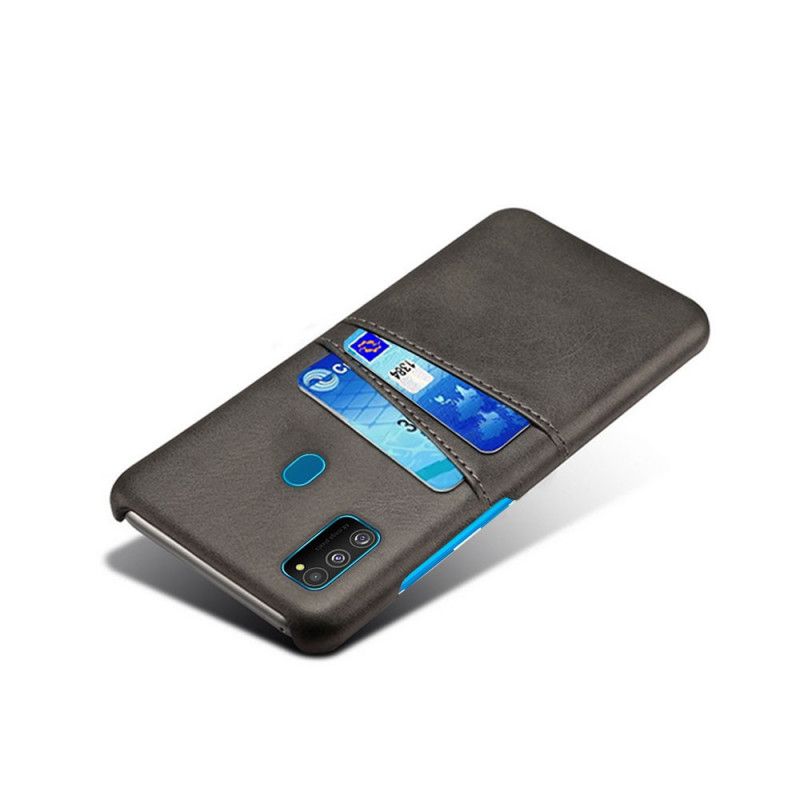 Hoesje voor Samsung Galaxy M21 Grijs Zwart Kaarthouder