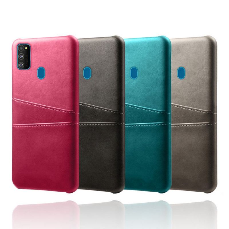 Hoesje voor Samsung Galaxy M21 Grijs Zwart Kaarthouder