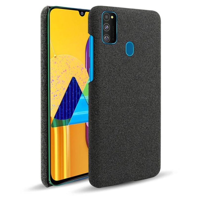 Hoesje voor Samsung Galaxy M21 Grijs Zwart Ksq Stof Textuur