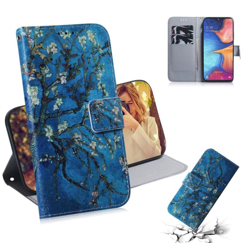 Leren Hoesje Samsung Galaxy M21 Telefoonhoesje Bloeiende Boomtak