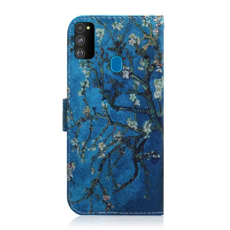 Leren Hoesje Samsung Galaxy M21 Telefoonhoesje Bloeiende Boomtak