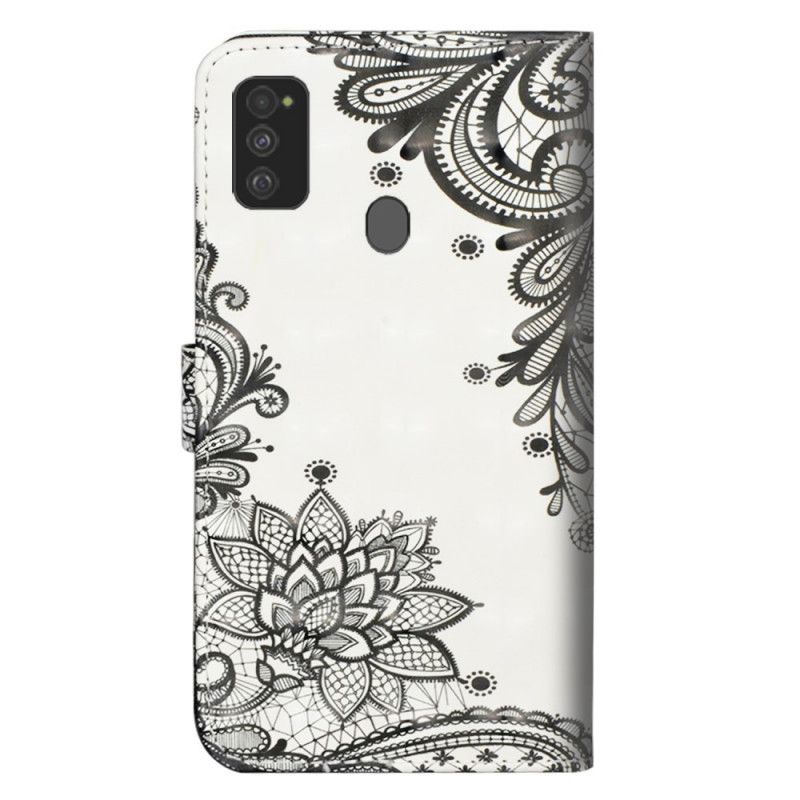Leren Hoesje Samsung Galaxy M21 Telefoonhoesje Chique Kant
