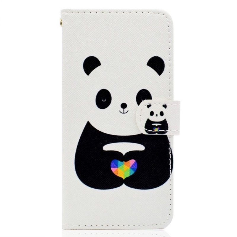 Flip Case Leren Huawei Y5 2018 Panda Liefde