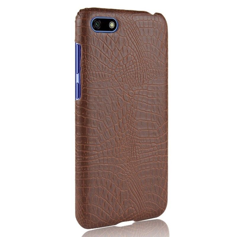 Hoesje Huawei Y5 2018 Donkerblauw Krokodillenhuideffect