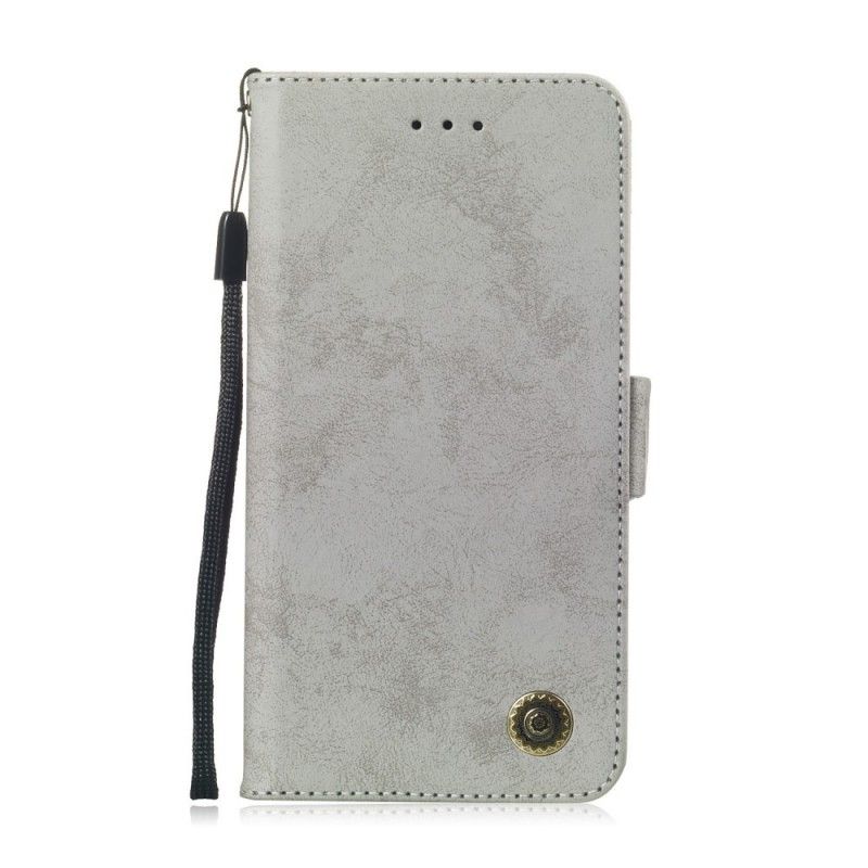 Leren Hoesje Huawei Y5 2018 Telefoonhoesje Retro Imitatieleer Met Riem