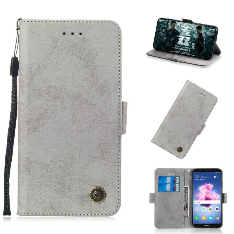 Leren Hoesje Huawei Y5 2018 Telefoonhoesje Retro Imitatieleer Met Riem