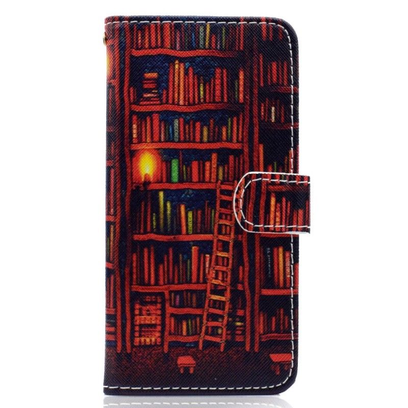 Leren Hoesje voor Huawei Y5 2018 Bibliotheek