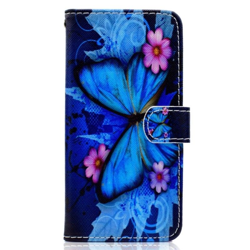 Leren Hoesje voor Huawei Y5 2018 Tropische Vlinder