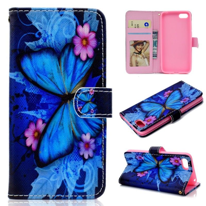 Leren Hoesje voor Huawei Y5 2018 Tropische Vlinder