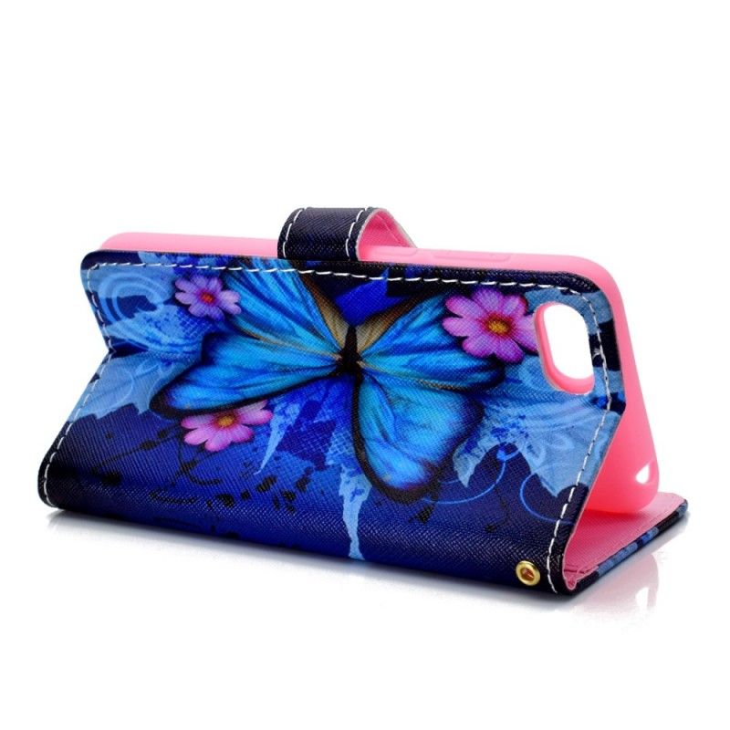Leren Hoesje voor Huawei Y5 2018 Tropische Vlinder