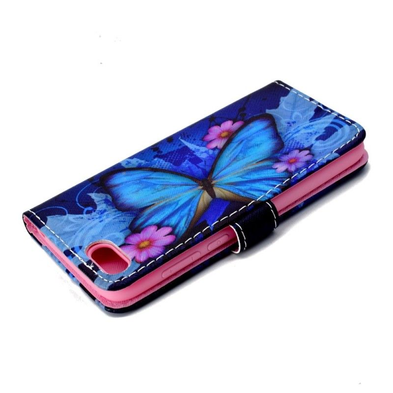 Leren Hoesje voor Huawei Y5 2018 Tropische Vlinder