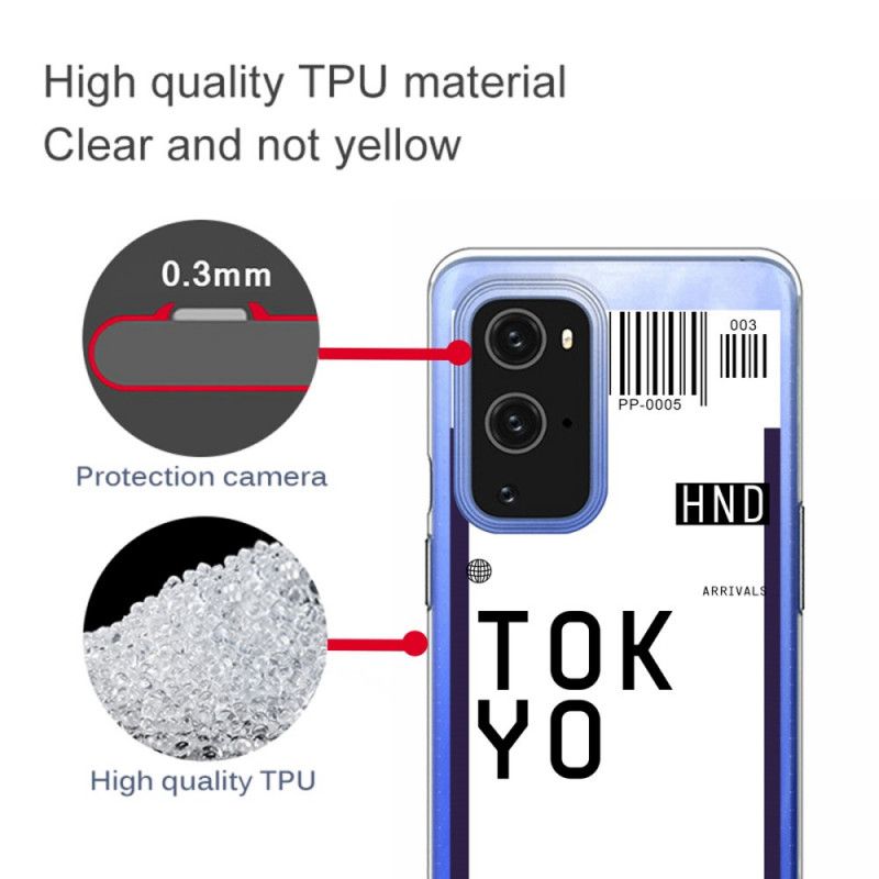 Case Hoesje OnePlus 9 Donkerblauw Zwart Telefoonhoesje Instapkaart Tokyo