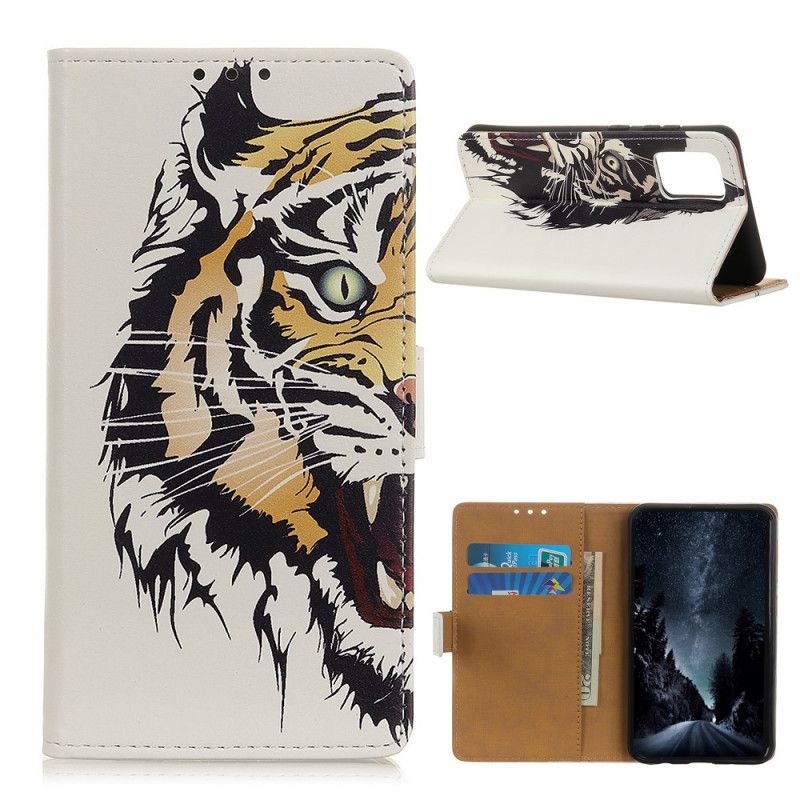 Cover Folio-hoesje OnePlus 9 Telefoonhoesje Woeste Tijger