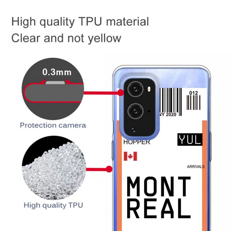 Cover Hoesje OnePlus 9 Telefoonhoesje Instapkaart Naar Montreal