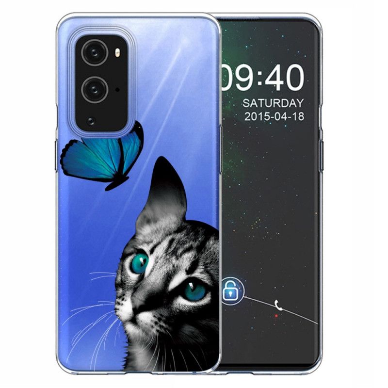 Hoesje OnePlus 9 Telefoonhoesje Kat En Vlinder