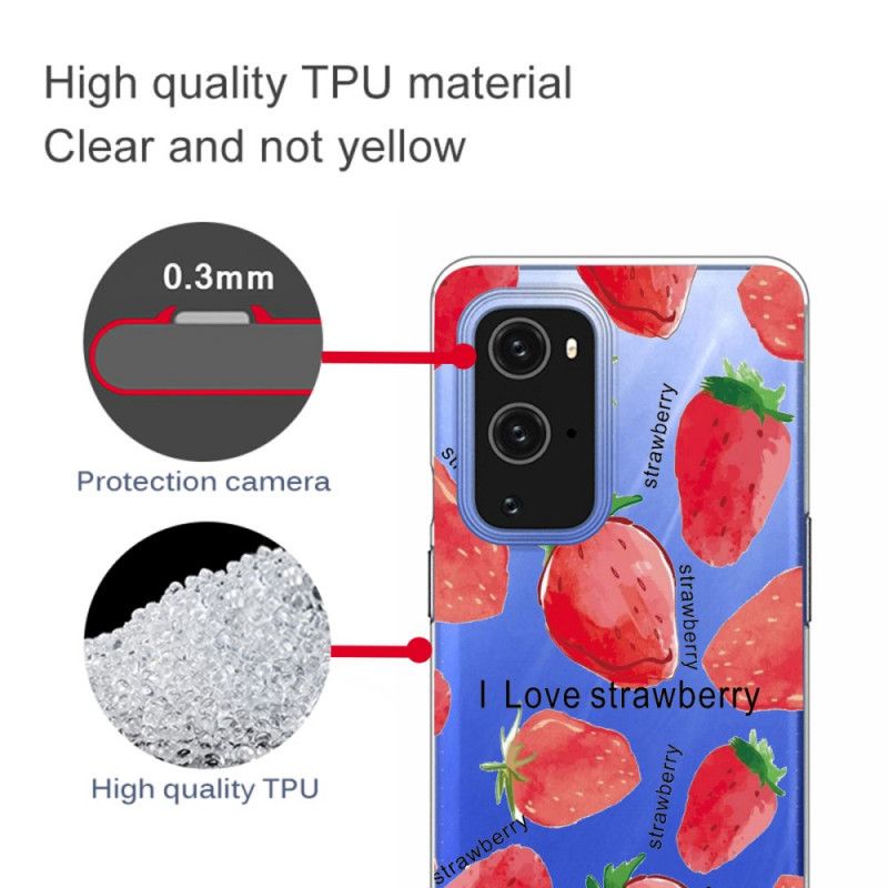 Hoesje voor OnePlus 9 Aardbei / Ik Hou Van Aardbei