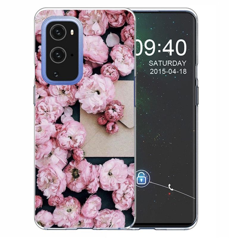 Hoesje voor OnePlus 9 Roze Rood Intense Bloemen