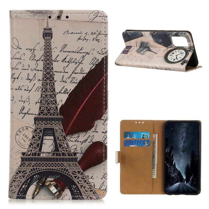 Leren Hoesje voor OnePlus 9 Eiffeltoren Van De Dichter